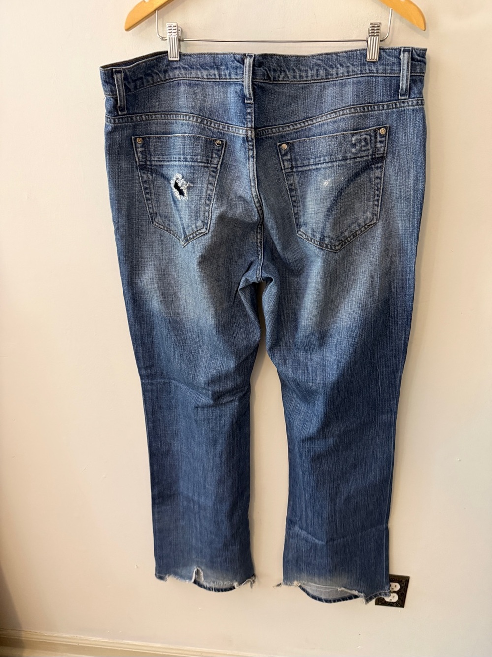 Joe's Jeans Straight Leg Distressed Blue Denim